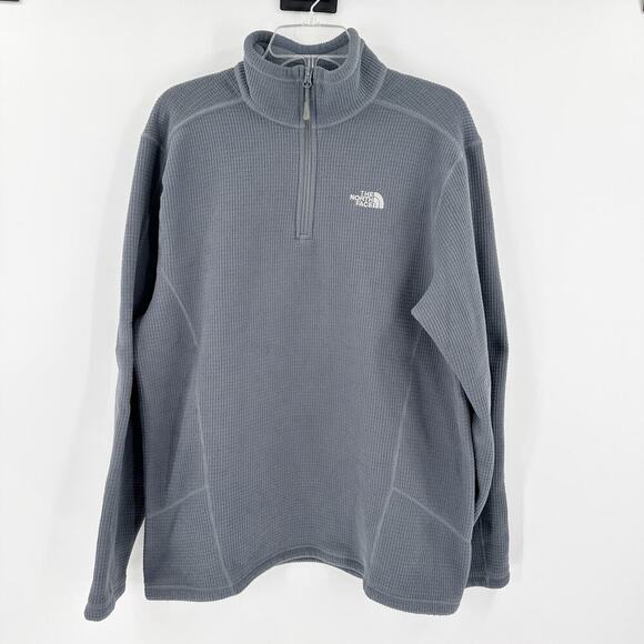The North Face Gray 1/4 Zip Thermal Activewear Pullover Men's Size Large FLAWED - Picture 1 of 14